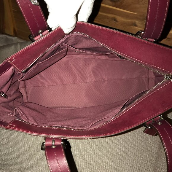 Red Coach Hampton Business Tote Bag Carryall Purse - Picture 9 of 16